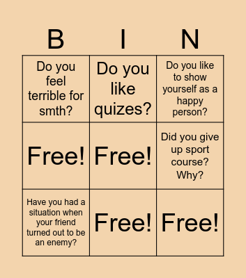 Revision Bingo Card