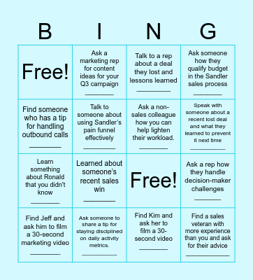 March Madness Sales Bingo! Bingo Card