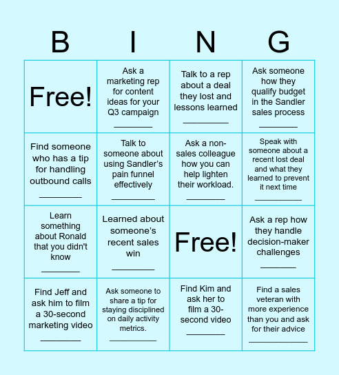 March Madness Sales Bingo! Bingo Card