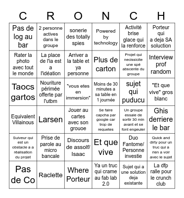 Cromnch'Time 2026 BINDO Bingo Card