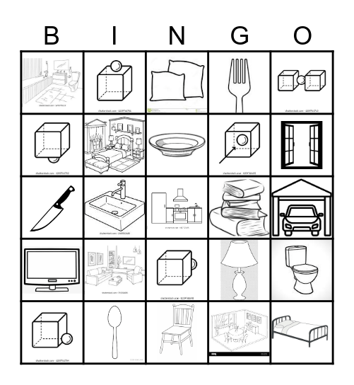 Household Items Basic Bingo Card