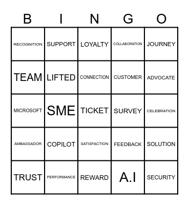 Customer Loyalty Month Bingo Card
