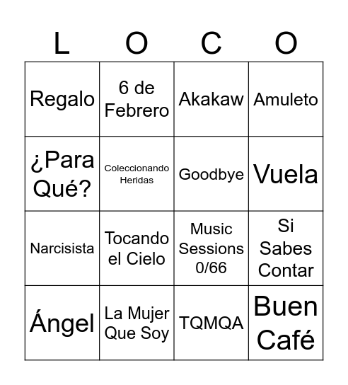 Locura de Marzo Bingo Card