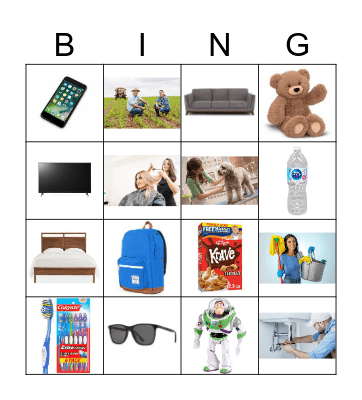 Goods and Services Bingo Card