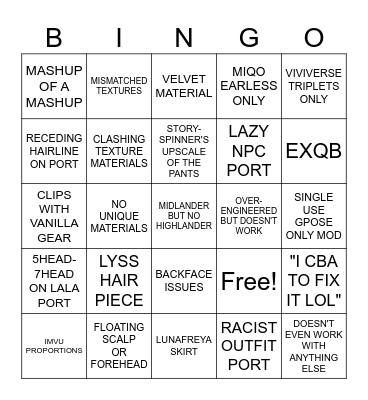 XMA BINGO Card