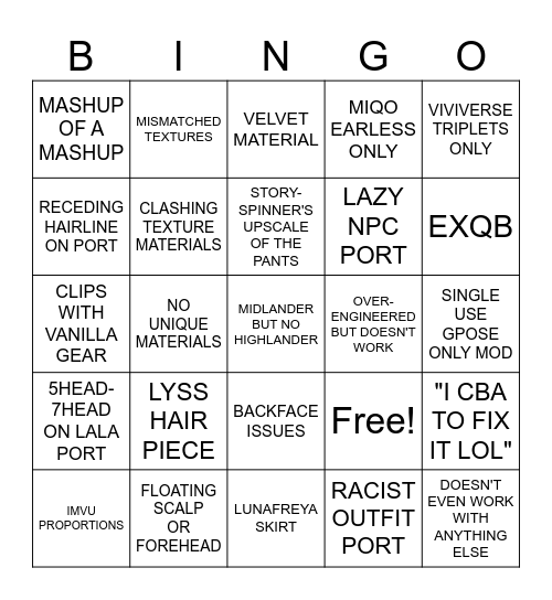XMA BINGO Card