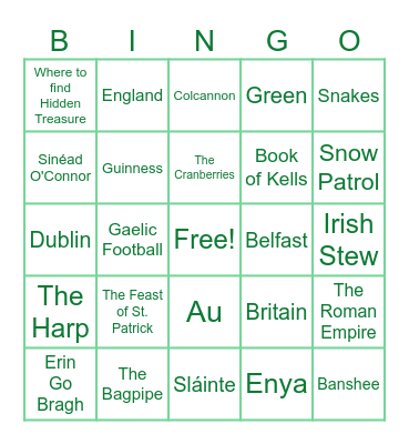 Jam Filled St. Patrick's Day TRIVIA Bingo! Bingo Card