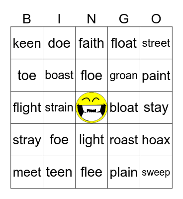 Vowel Team Bingo Card
