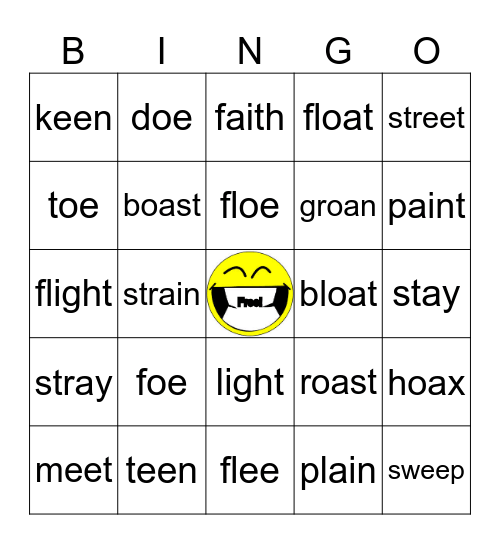 Vowel Team Bingo Card