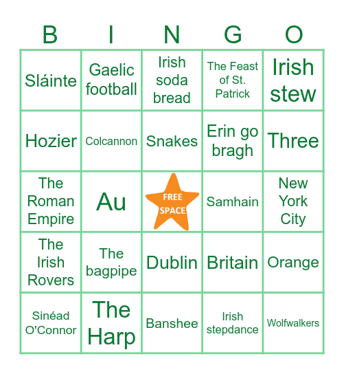 Jam Filled St. Patrick's Day TRIVIA Bingo! Bingo Card