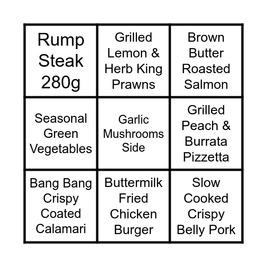 Orange Tree Bingo Card