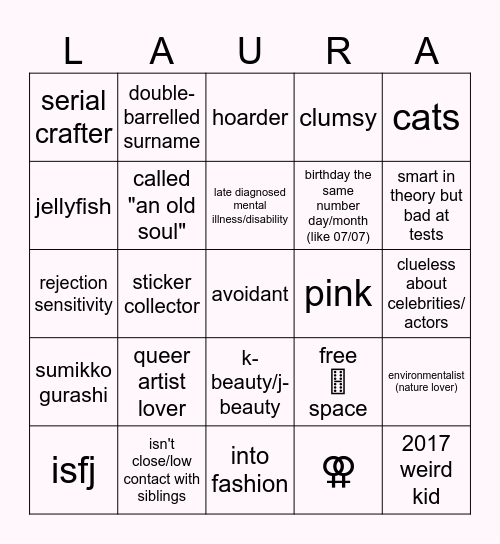 laura bingo Card
