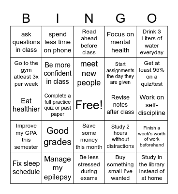 Jasem's Bingo Card Bingo Card
