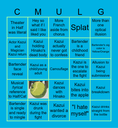 KAZUI Bingo Card