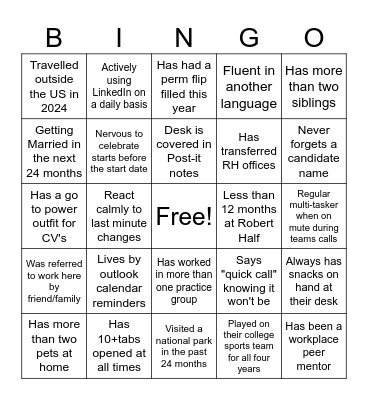 RH COLLABORATION DAY Bingo Card