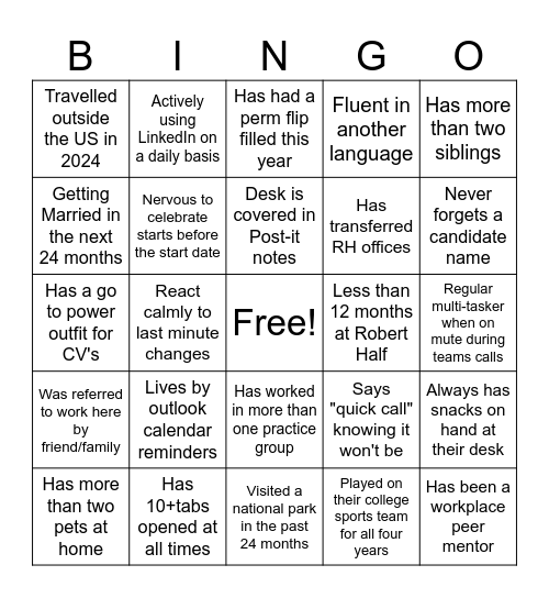 RH COLLABORATION DAY Bingo Card