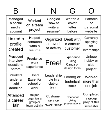 Scary J-Word Bingo Card