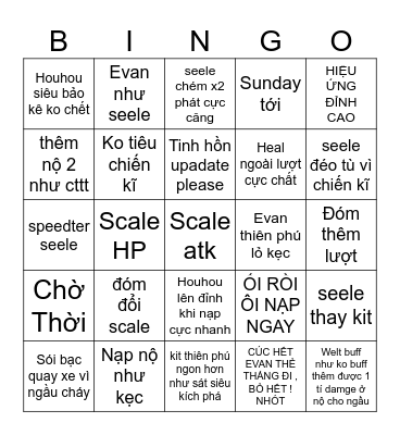 Novaflare guest Bingo Card