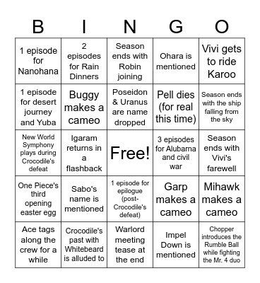 OPLA Season 3 Predictions (2026-03-16) Bingo Card