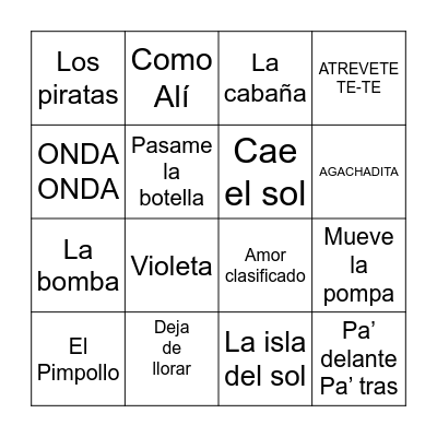 BINGO MUSICAL Bingo Card