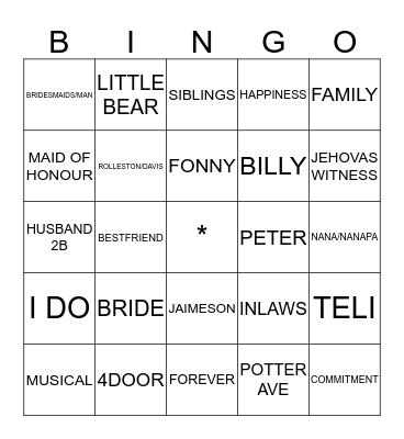 FONNYS Bingo Card
