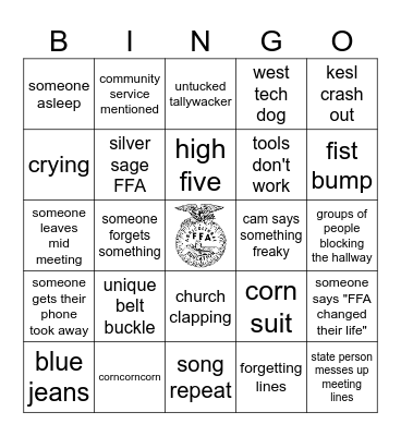 General Session Bingo Card