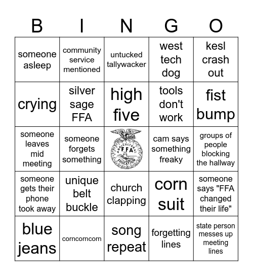 General Session Bingo Card