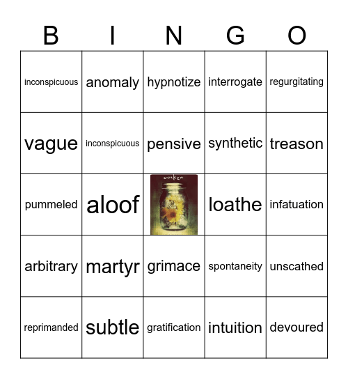 VOCABULARY from Awaken Bingo Card