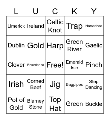 St. Patricks Day Bingo Card