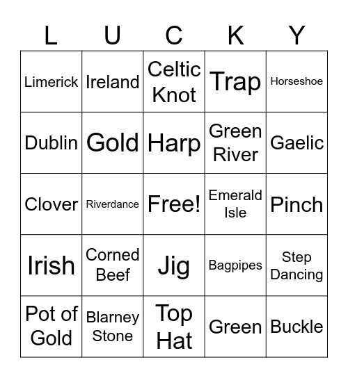 St. Patricks Day Bingo Card