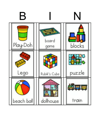 Toys Bingo Card
