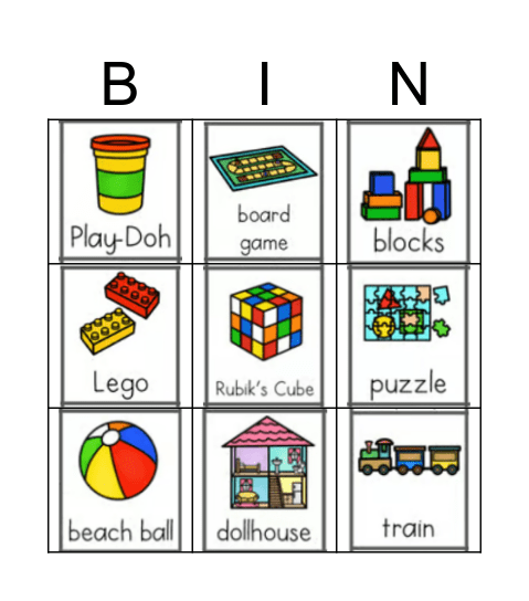 Toys Bingo Card