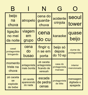 bingo dorama nait Bingo Card