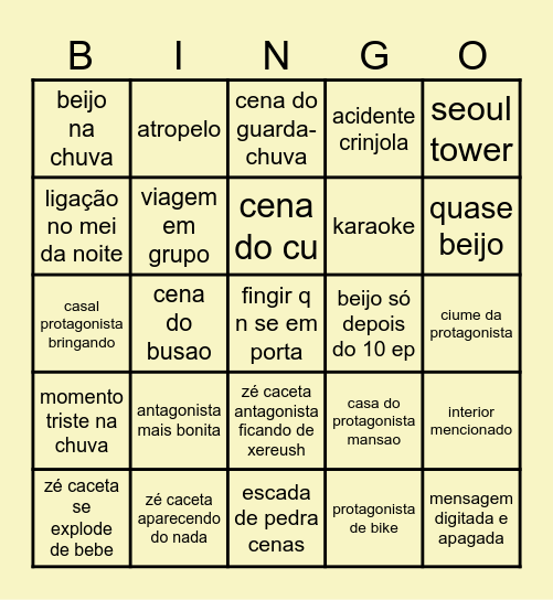 bingo dorama nait Bingo Card