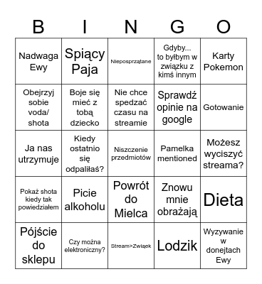 TYRALNIA BINGO Card