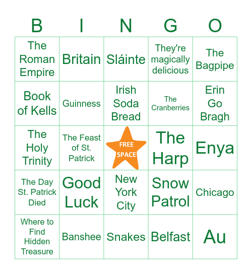 Jam Filled St. Patrick's Day TRIVIA Bingo! Bingo Card