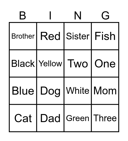 Bingo! Bingo Card