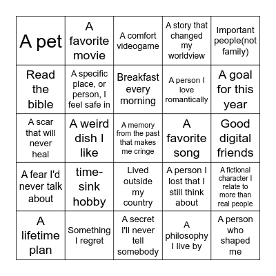 I have... Bingo Card