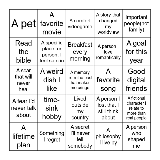 I have... Bingo Card