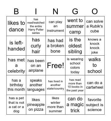 Graphic Design Class BINGO Card