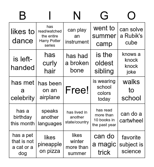 Graphic Design Class BINGO Card