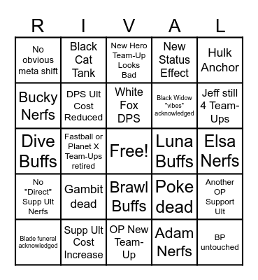 S7 Balance Bingo by McNamJam Bingo Card