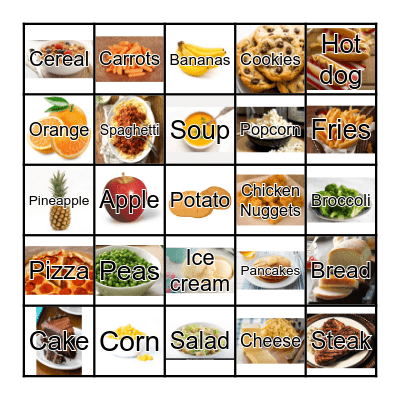 Food Bingo Card