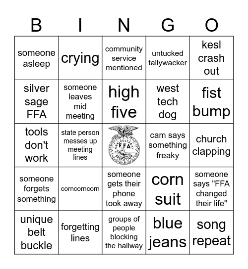 General Session Bingo Card