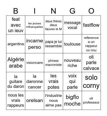 bingo et oli Bingo Card