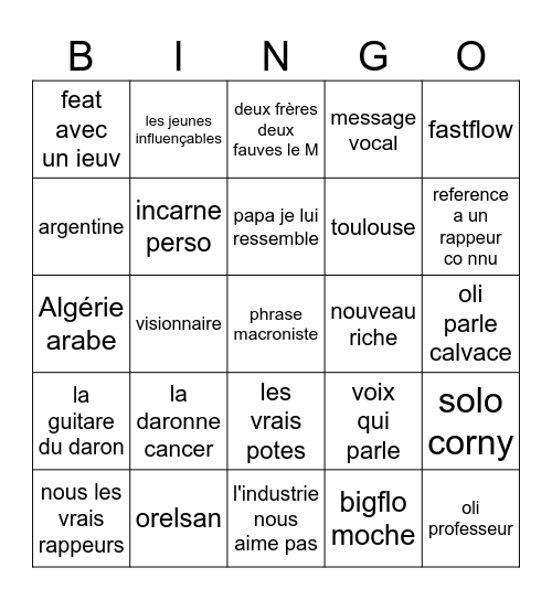 bingo et oli Bingo Card