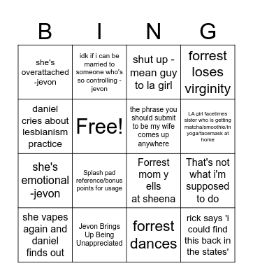 90 Day Bingo Card