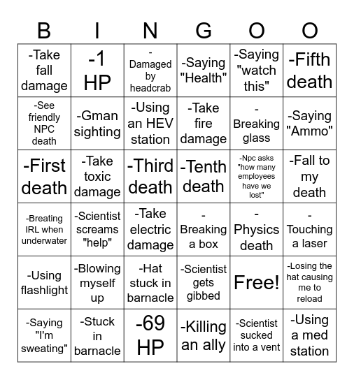mesa Bingo Card