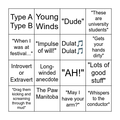 Conducting Bingo Card