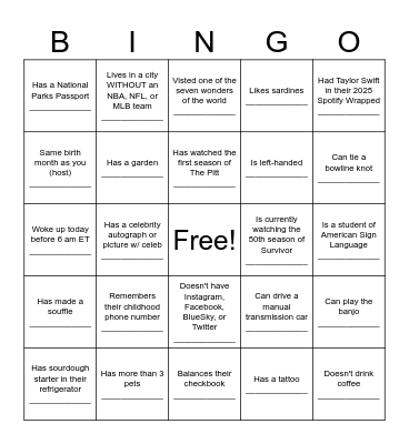 Woodwell Staff Retreat 2026 Bingo Card